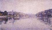 Paul Signac River's Edge The Seine at Herblay Sweden oil painting artist